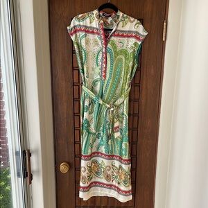 New without tags Paisley Print Dress - green, hot pink and cream